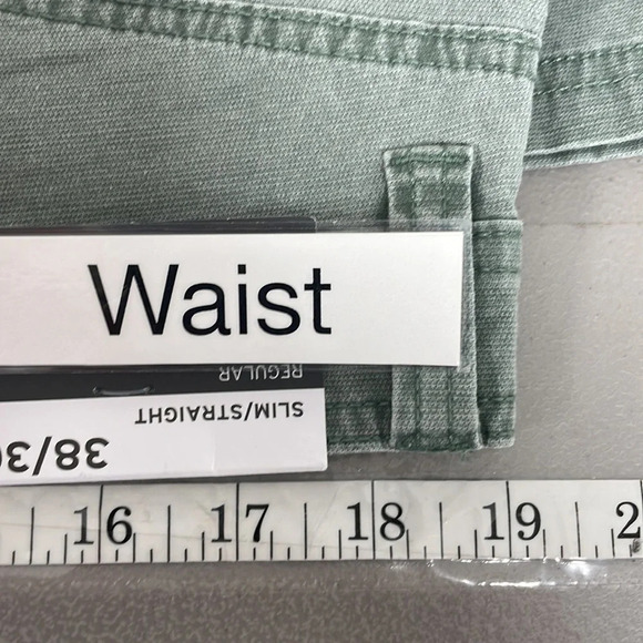 Eddie Bauer Jeans NWT Flex Diamond Dobby Green Slim Size 38x30 - Picture 10 of 12